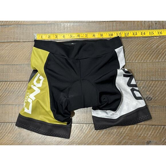 DNA Cycling Shorts Black/White/Olive Green Nylon Italy - Women’s S - Picture 6 of 11